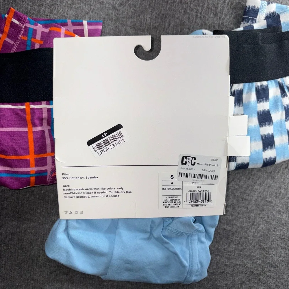 Original Use Mens Boxer Briefs 3 Pack Plaid Solid Blue Purple Size Small NWT
